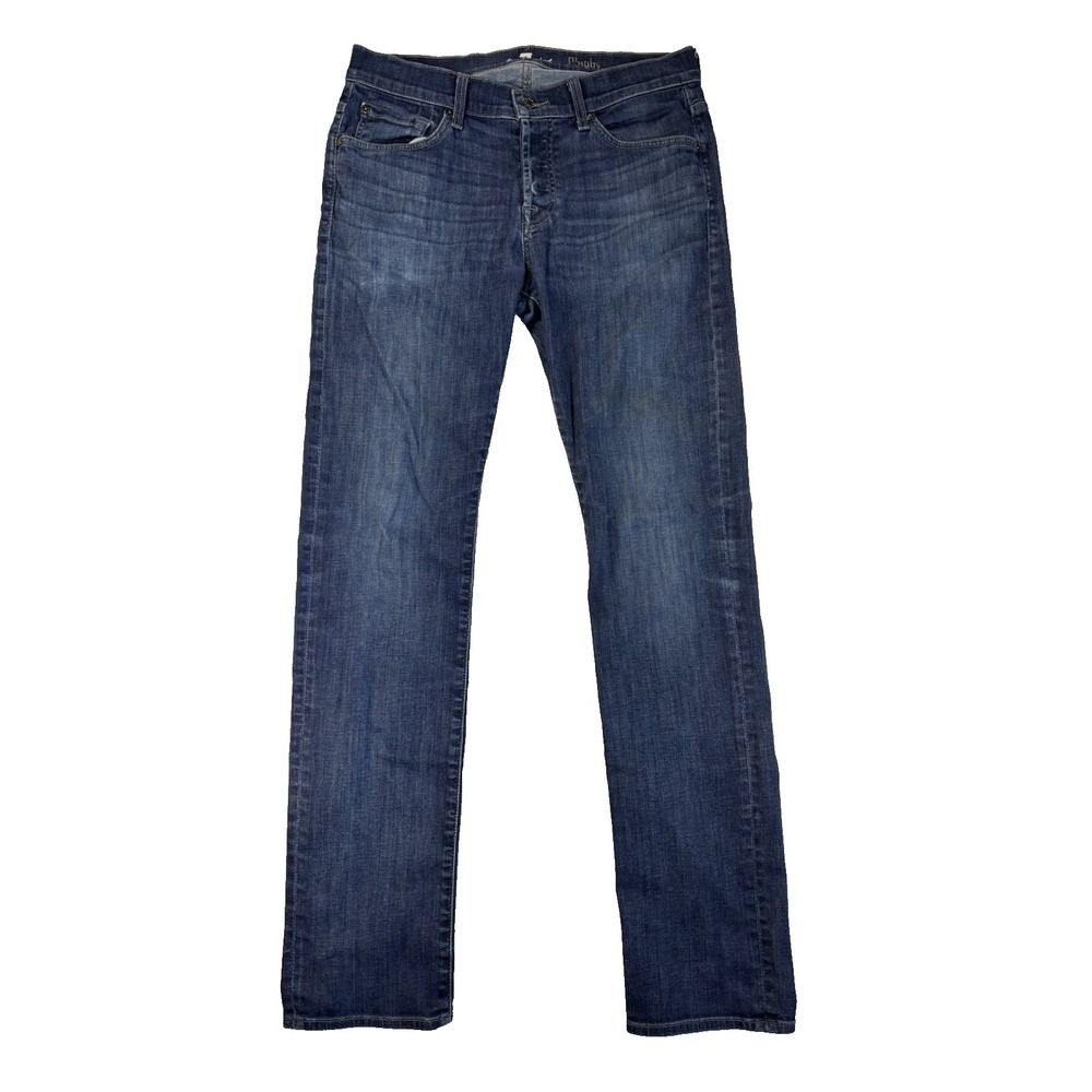 7 For All Mankind Men's 32X32 Rhigby Button Fly Straight Leg Jeans Classic
